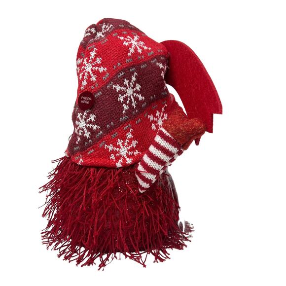 Merry Christmas Santa Gnome Lighted Sings Shakes Hat New In Box - Picture 12 of 16